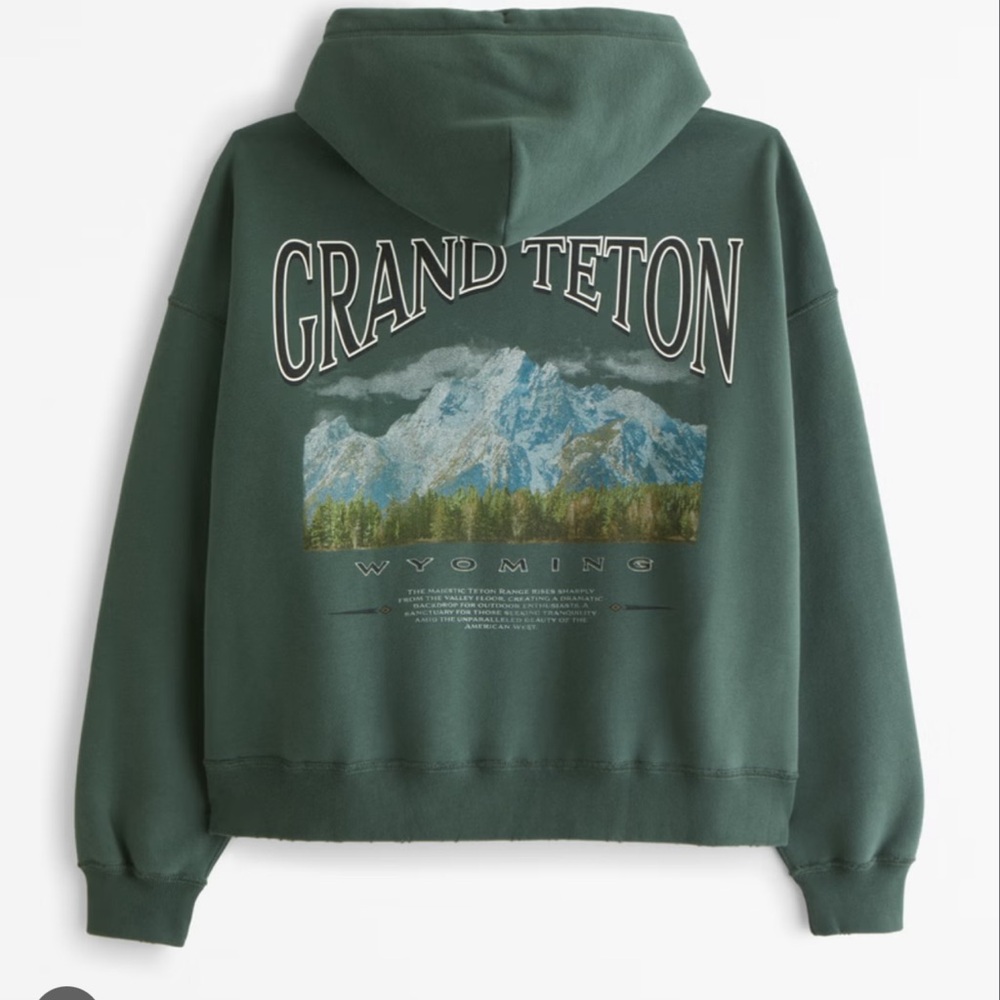 Cropped Green Grand Teton Hoodie
